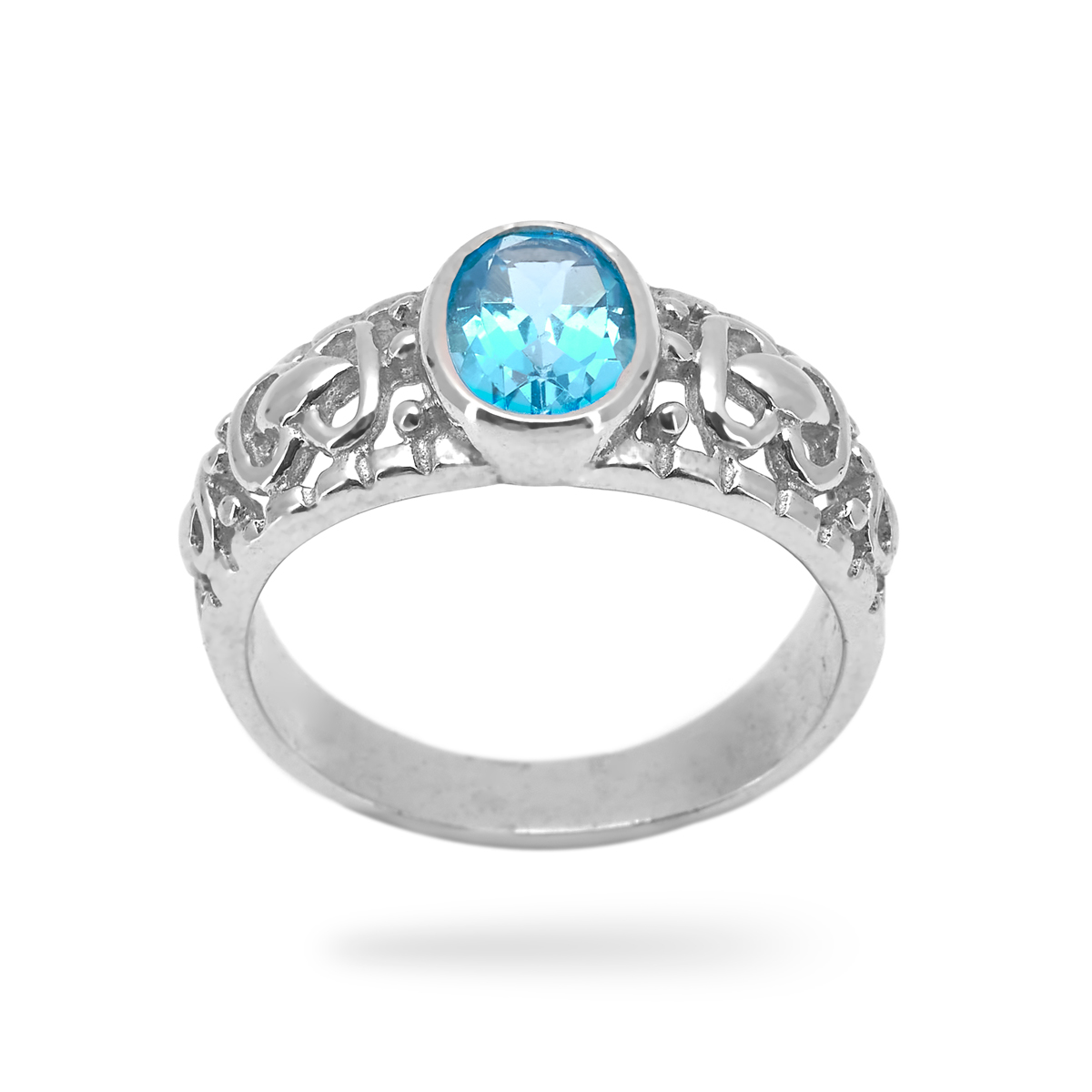 Silver Ring topaze Adeline